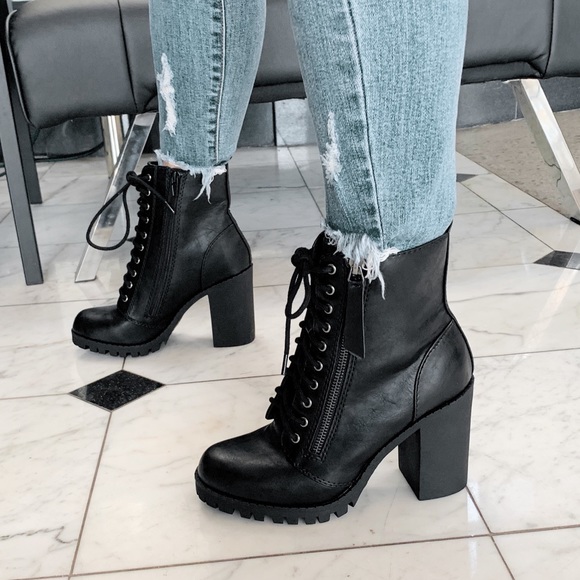 Black combat booties - Picture 4 of 8